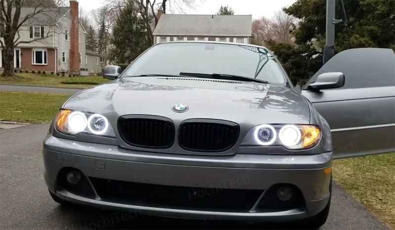 WHITE  LED Headlight Halo Angel Demon Eyes Kit angel eyes light for BMW 3 series E46 sedan touring wagon coupe compact 1998-2005