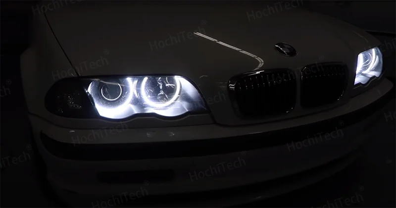 WHITE  LED Headlight Halo Angel Demon Eyes Kit angel eyes light for BMW 3 series E46 sedan touring wagon coupe compact 1998-2005