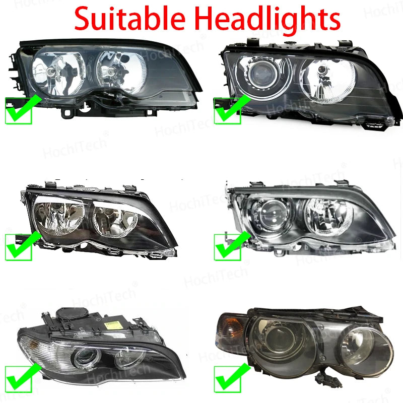 WHITE  LED Headlight Halo Angel Demon Eyes Kit angel eyes light for BMW 3 series E46 sedan touring wagon coupe compact 1998-2005