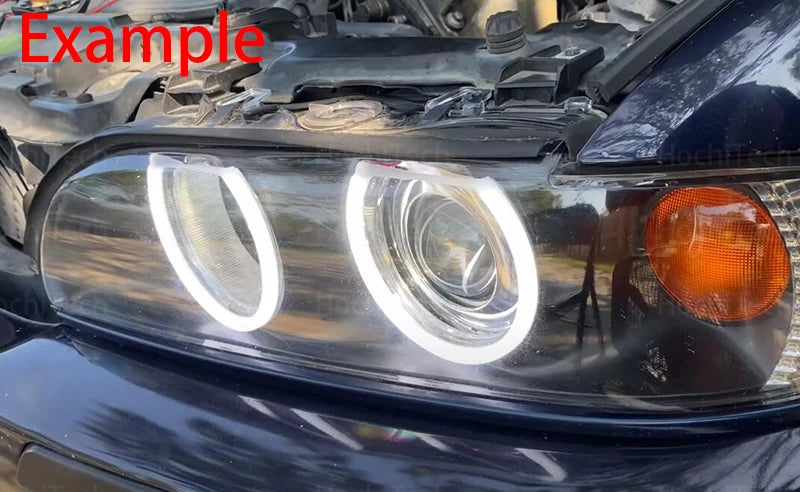 WHITE  LED Headlight Halo Angel Demon Eyes Kit angel eyes light for BMW 3 series E46 sedan touring wagon coupe compact 1998-2005