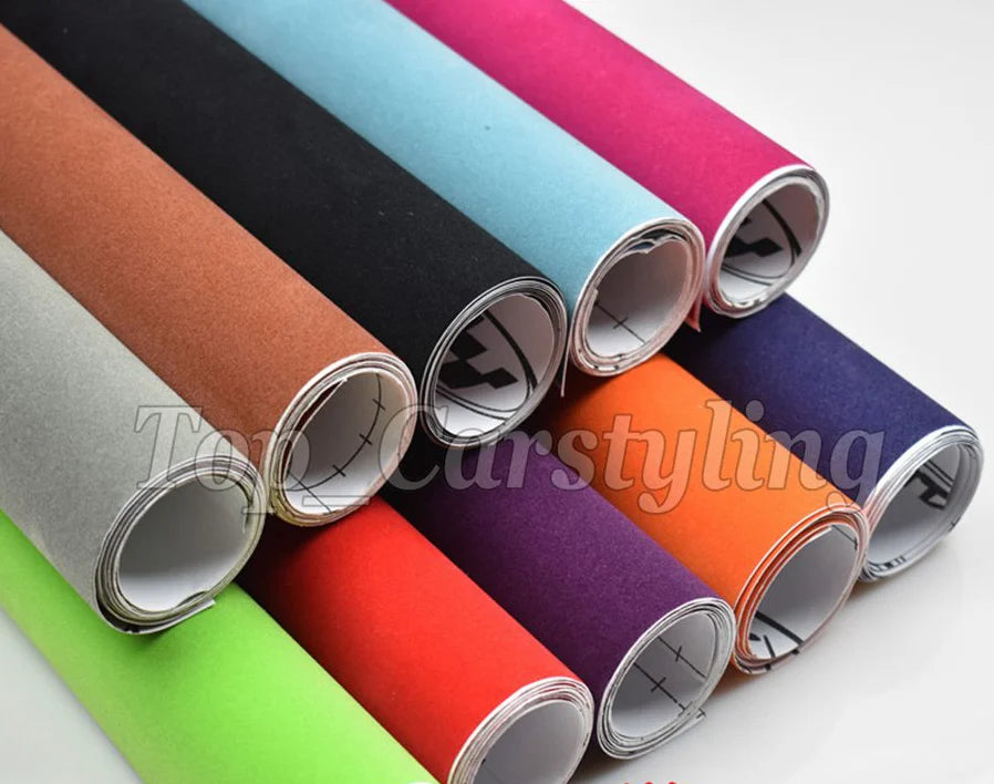 1.35x15m  Black Velvet Vinyl Wrap suede Sticker Decal  With Air Release for car roof, interior covering coating foil PROTWRAPS