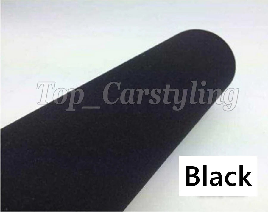 1.35x15m  Black Velvet Vinyl Wrap suede Sticker Decal  With Air Release for car roof, interior covering coating foil PROTWRAPS