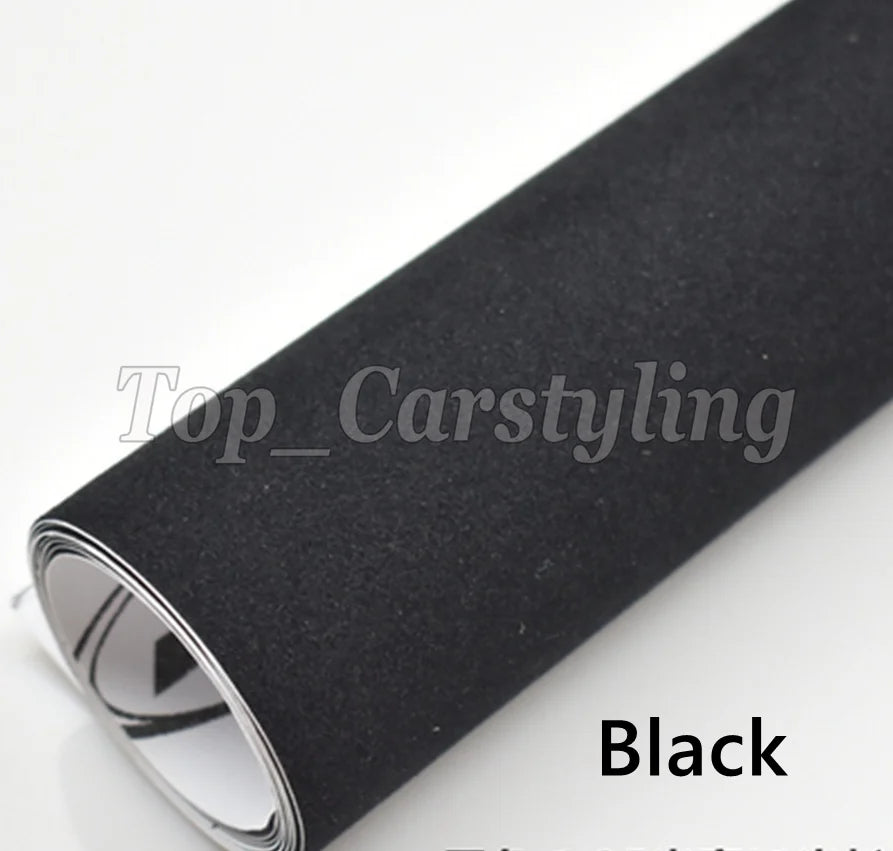 1.35x15m  Black Velvet Vinyl Wrap suede Sticker Decal  With Air Release for car roof, interior covering coating foil PROTWRAPS