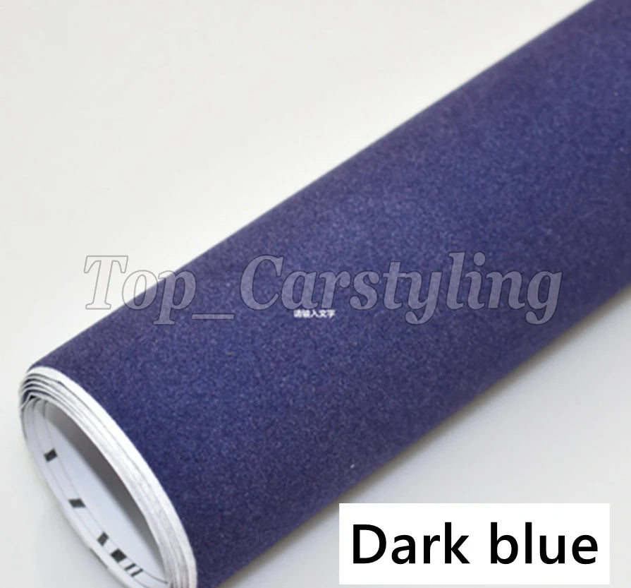 1.35x15m  Black Velvet Vinyl Wrap suede Sticker Decal  With Air Release for car roof, interior covering coating foil PROTWRAPS