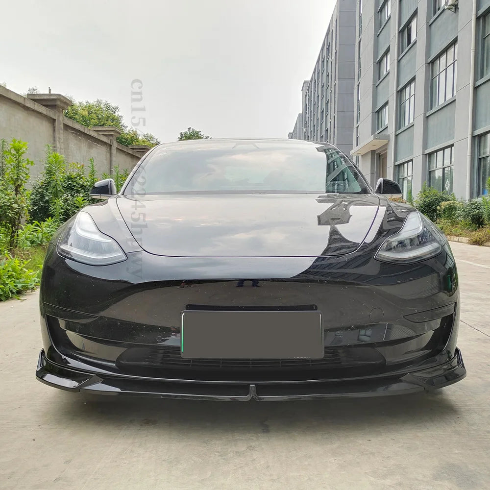 Front Bumper Lip Chin Diffuser Body Kit Spoiler Deflector Tuning Accessories For Tesla Model 3 Y 2017+ 2019 2020 2021 2022 2023