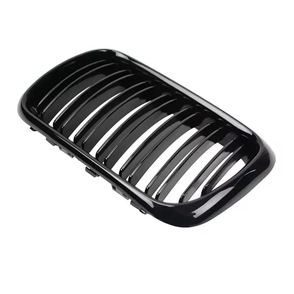 XVIP 2x Double Line Style Car Front Racing Kindey Grilles For BMW E36 LCI 1996-1999 M3 Glossy Black Dual Slats Upper Grilles