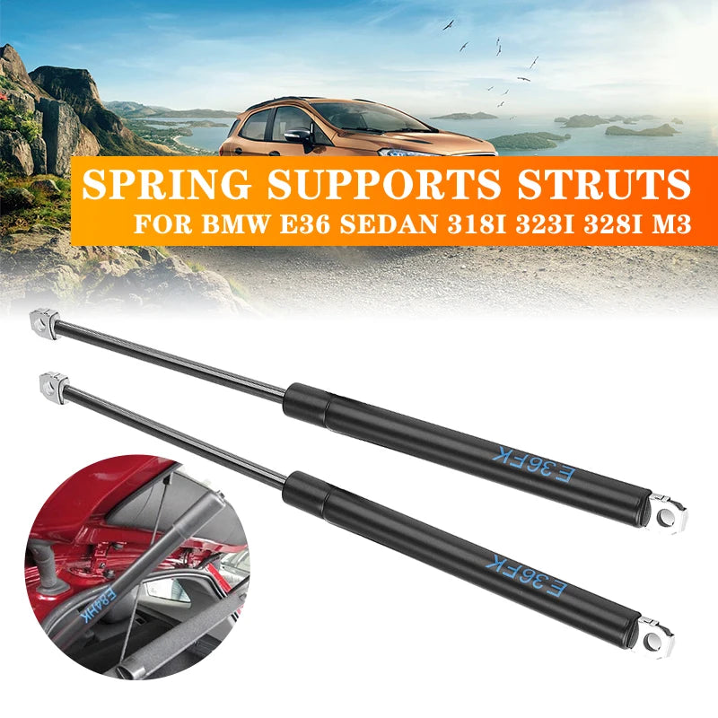 2pcs Car Front Bonnet Hood Lift Pneumatic Spring Support