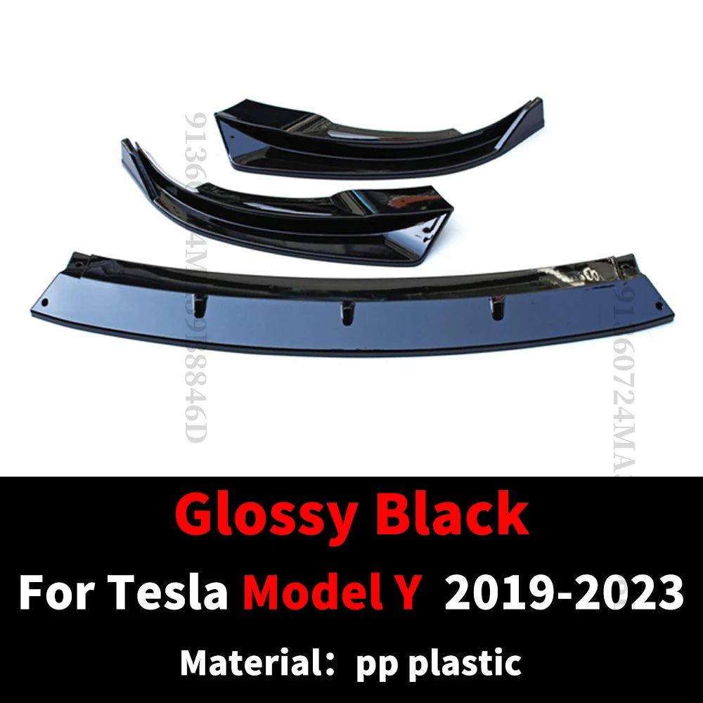 Front Bumper Lip Chin Diffuser Body Kit Spoiler Deflector Tuning Accessories For Tesla Model 3 Y 2017+ 2019 2020 2021 2022 2023