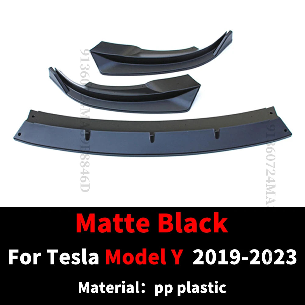 Front Bumper Lip Chin Diffuser Body Kit Spoiler Deflector Tuning Accessories For Tesla Model 3 Y 2017+ 2019 2020 2021 2022 2023