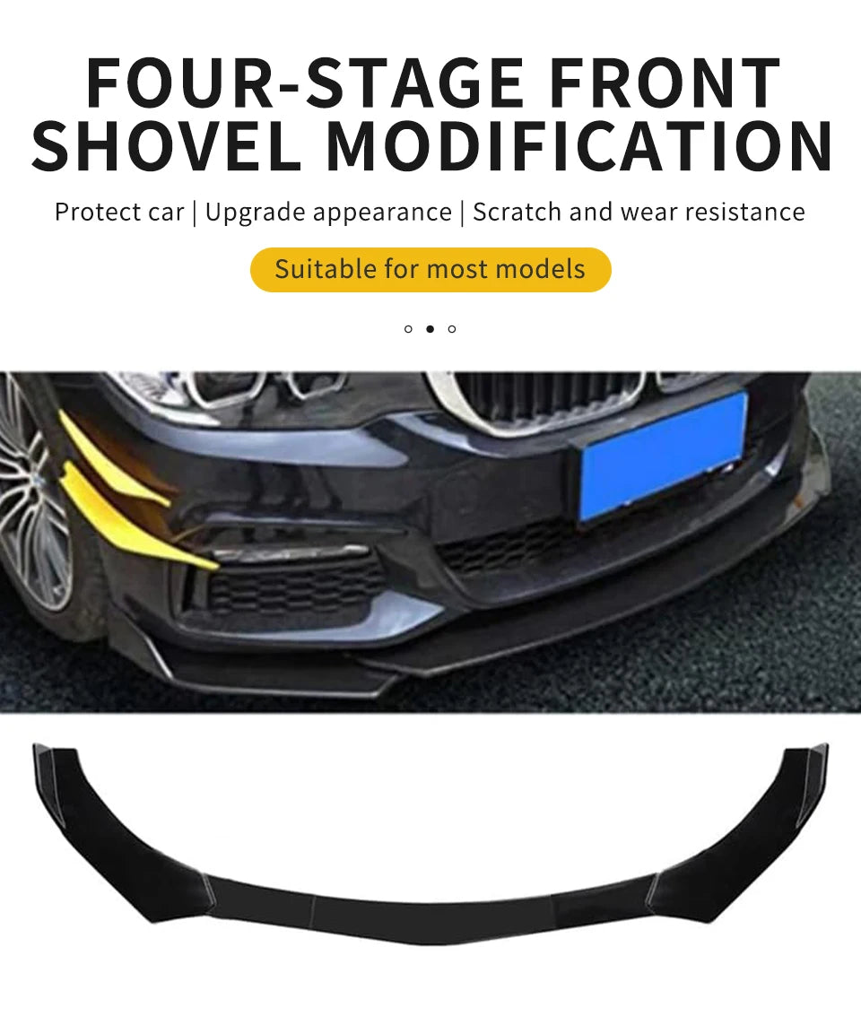 5PCS Adjustable ABS Front Universal Bumper Separator Body Kit Duck Lip Splitter For Volkswagen For BMW For Audi For Honda