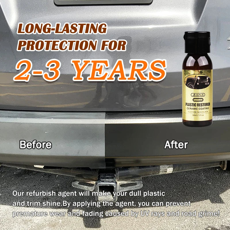 Car Plastic Restorer Ceramic Coating 2-3 Years Long-Lasting Protect Repair Whitening Black Shine Plastic Trim & Rubber Care