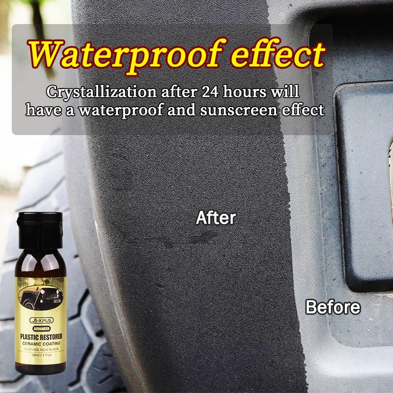 Car Plastic Restorer Ceramic Coating 2-3 Years Long-Lasting Protect Repair Whitening Black Shine Plastic Trim & Rubber Care