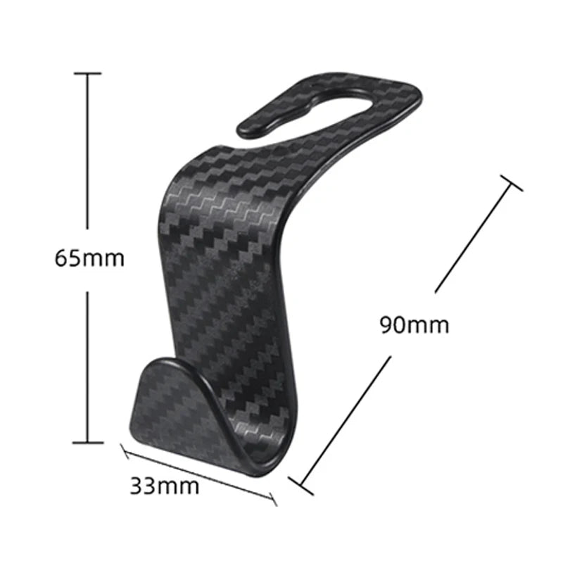 Carbon Fibre Hook Car Seat Headrest Hook Auto Back Seat Organizer