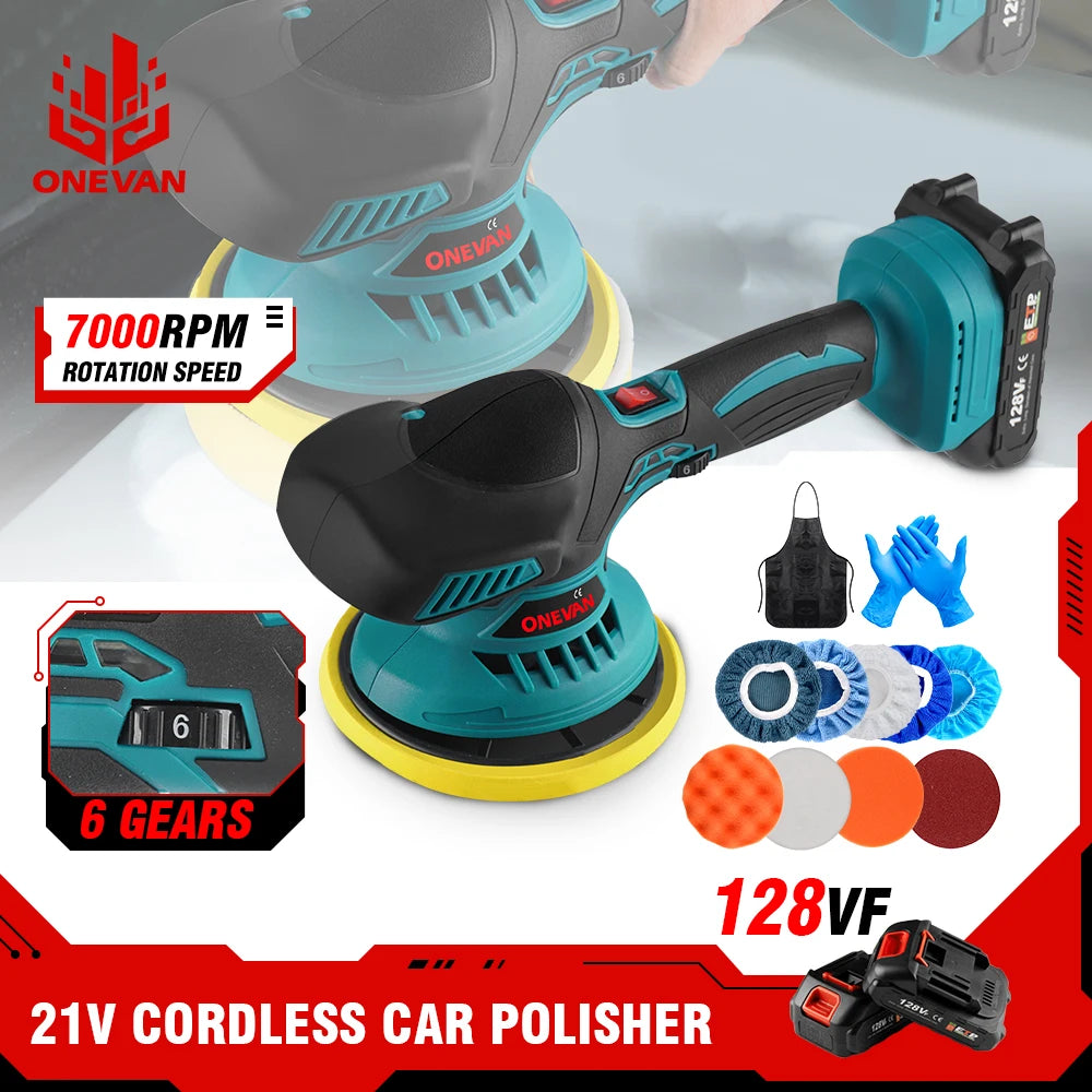 ONEVAN Cordless 21V Car Polisher Electric Polisher Automobile Car Polishing Sealing Glaze Machine For Makita 18v Battery