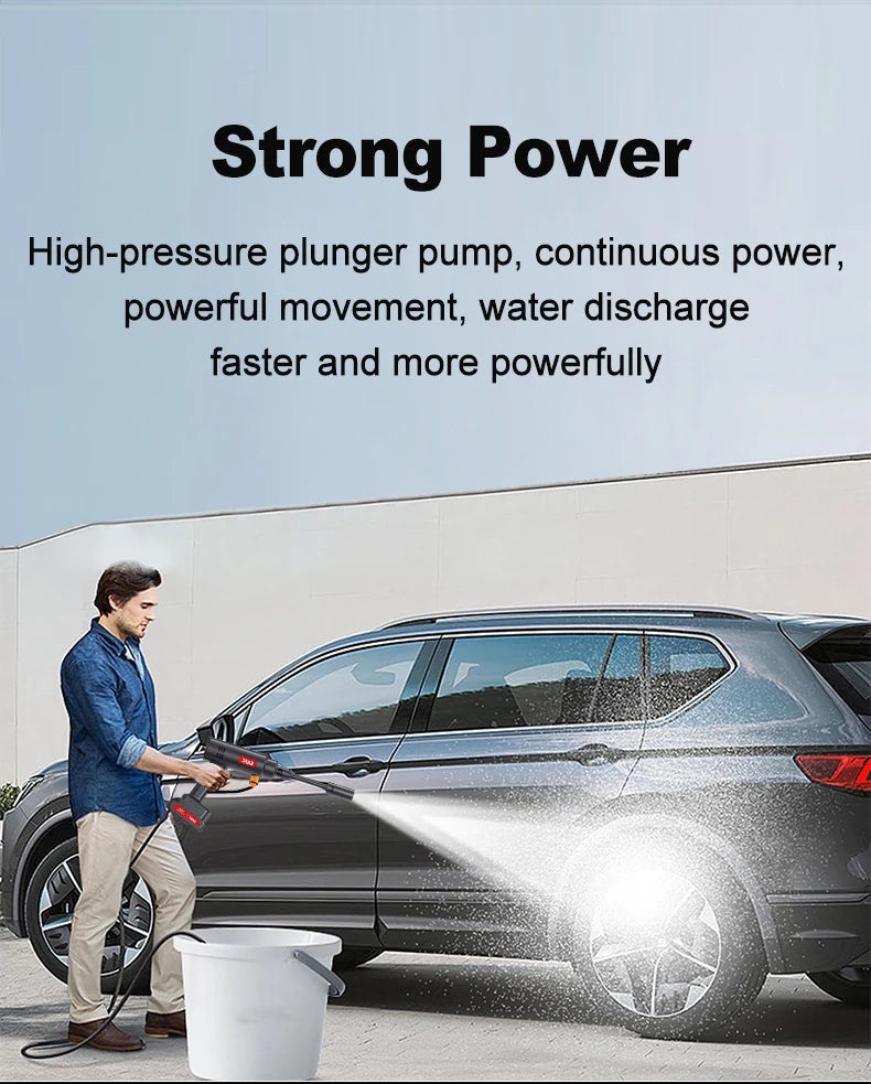 EAFC 60Bar Electric Cordless High Pressure Car Wash Gun Washer Supplies Foam Generator Spray Cleaner Car Wash Cleaning Machine