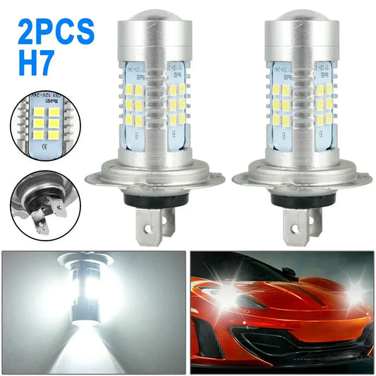 H7 LED Headlight Bulb Kit High/Low Super Bright 6000K White Bulbs