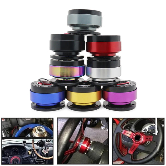 New Black Steering Wheel Snap Off Quick Release Hub Adapter Boss kit 8 Colors Available Mo Car Accessories