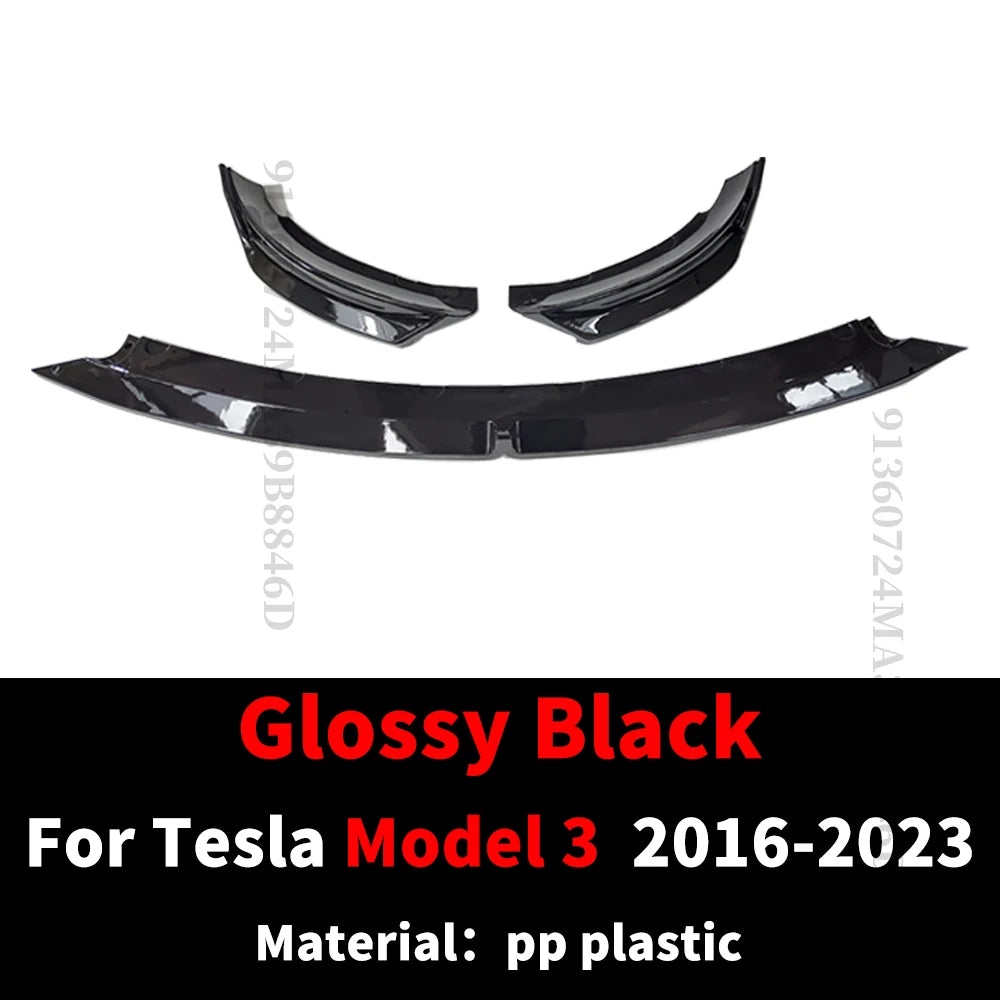 Front Bumper Lip Chin Diffuser Body Kit Spoiler Deflector Tuning Accessories For Tesla Model 3 Y 2017+ 2019 2020 2021 2022 2023