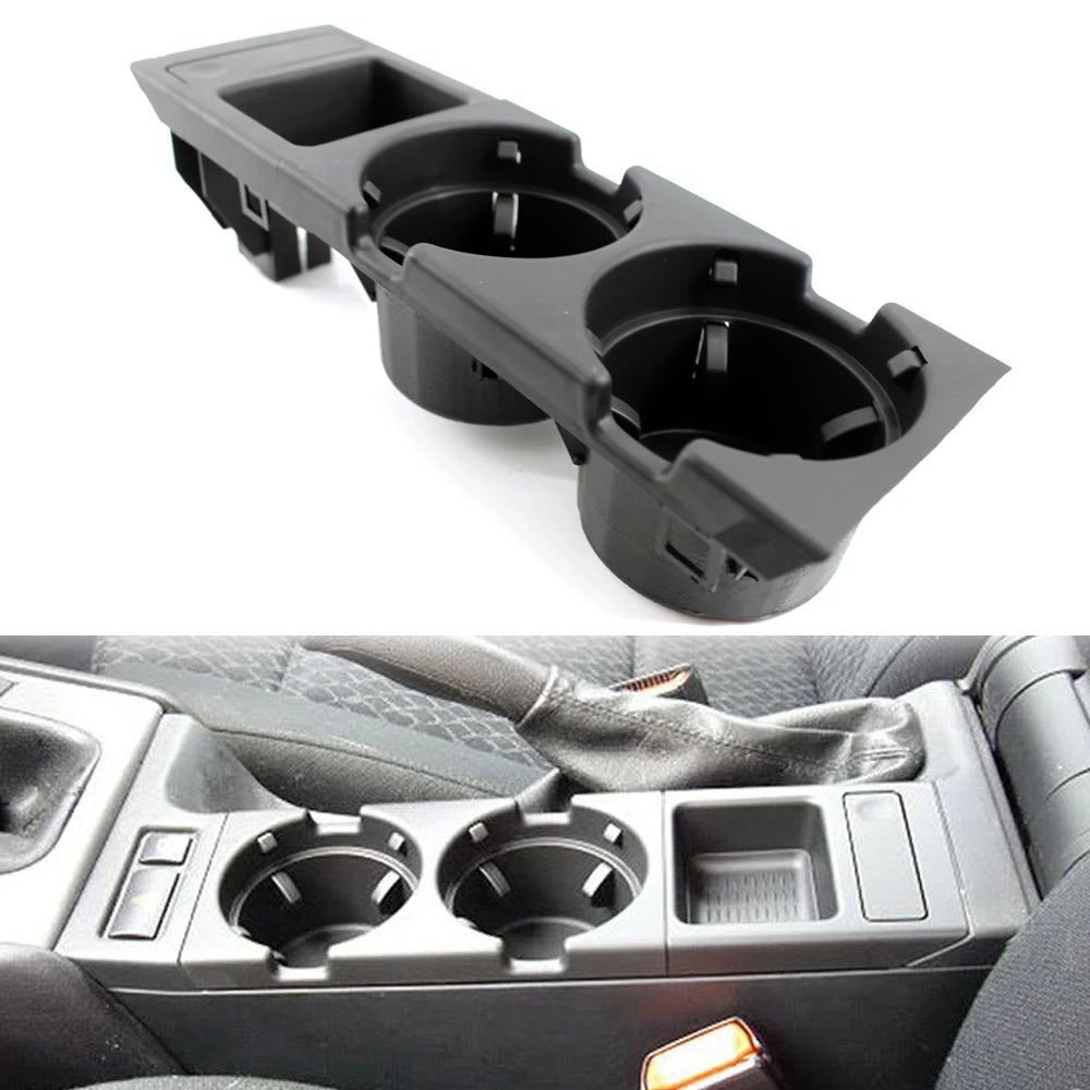 New Double Hole Car Styling Front Center Console Storage Box Coin + Cup Holder For BMW E46 Series 1999-2006 51168217953