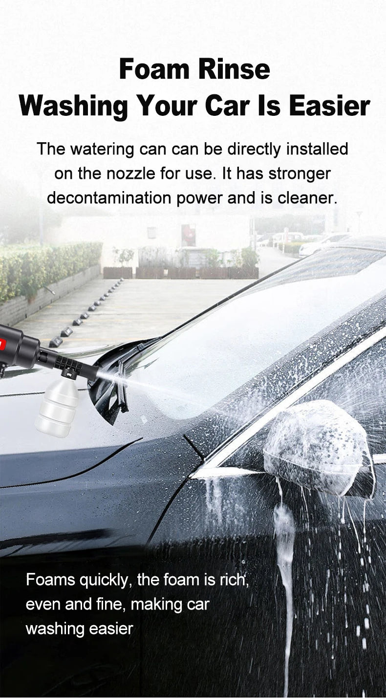 EAFC 60Bar Electric Cordless High Pressure Car Wash Gun Washer Supplies Foam Generator Spray Cleaner Car Wash Cleaning Machine