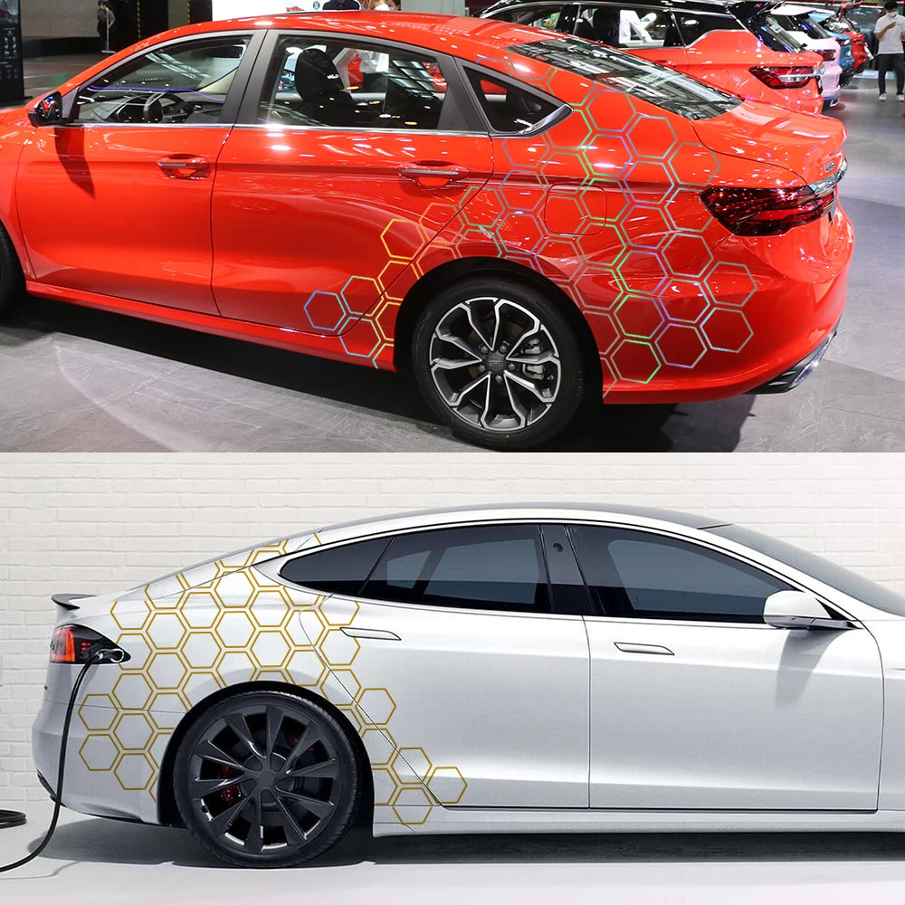 Car Graphics Honeycomb Open Style Sticker Auto Decor Tuning Car Side Sticker For Audi BMW Ford Kia Renualt Hyundai Fiat Subaru