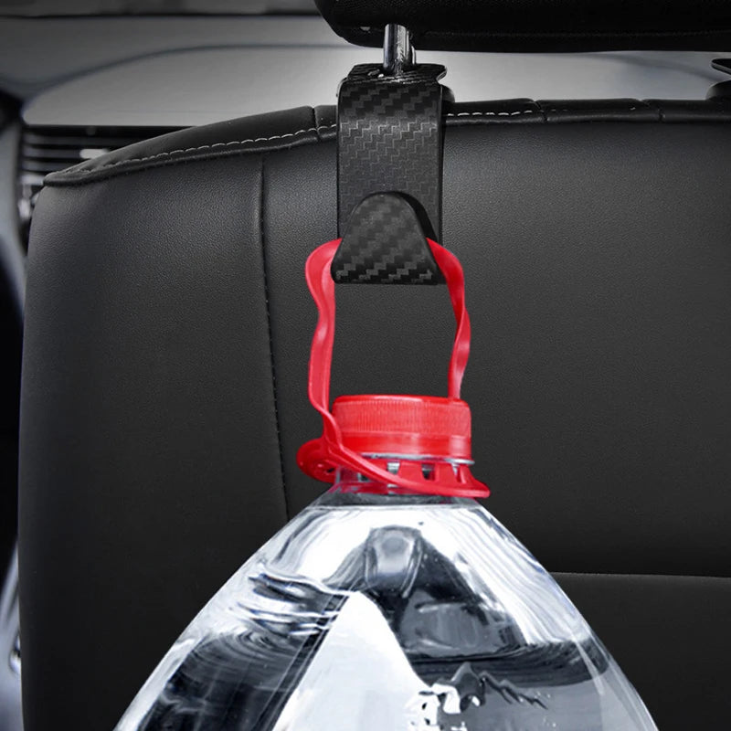 Carbon Fibre Hook Car Seat Headrest Hook Auto Back Seat Organizer