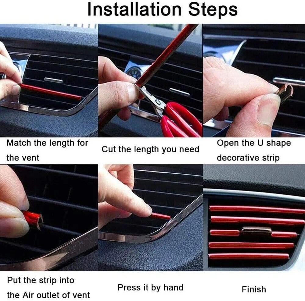 Car Air Conditioner Vent Outlet Trim Strip U Shape