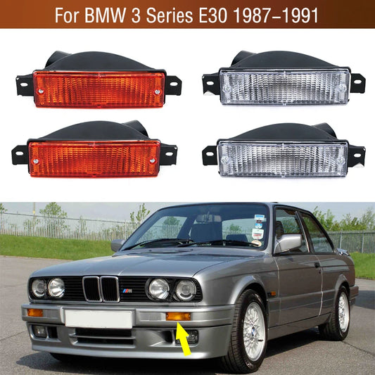 For BMW 3 Series E30 1987 1988 1989 1990 1991 Front Bumper Indicator Turn Signal Light Fog Lamp No Bulb 63131380965 63131380966