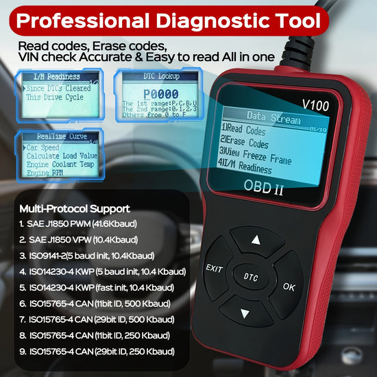 Leitor De Cdigos De Falha Do Motor Scanner De Diagnstico OBD2 Para Todos Os Carros Com Protocolo OBD II Desde 1996